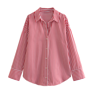 9가지 색상의 긴팔 버튼업 턴다운 칼라 여성용 캐주얼 블라우스 & 탑 특가 판매 - Product Image 2
