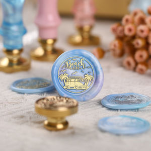 Set <span class=keywords><strong>de</strong></span> Sellos Vintage Serie Diario <span class=keywords><strong>de</strong></span> Viaje, <span class=keywords><strong>de</strong></span> Latón Macizo con Punta <span class=keywords><strong>de</strong></span> Oro, Sello <span class=keywords><strong>de</strong></span> Cera Retro para Grabado en Caliente, Logotipo Personalizado, Bodas, DIY - Product Image 5