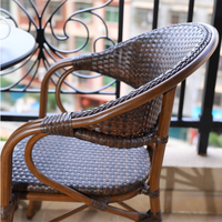 Chaise de salle à manger d'extérieur Uplion Factory Direct Style rétro moderne Cadre en aluminium Corde en plastique Tissage de rotin Fauteuil de loisirs Hôtel