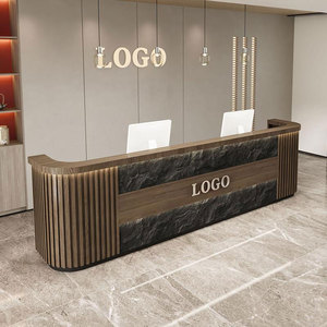 Contemporary Wood Reception <b>Desk</b> Semicircular Design Durable <b>Office</b> Furniture frontline <b>desk</b> front counter for Commercial - Product Image 1