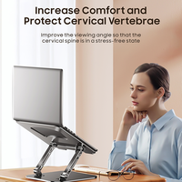 Ergonomique 360 °   Support rotatif pour ordinateur portable, réglable en hauteur, portable, en aluminium, pliable, pour ordinateur portable