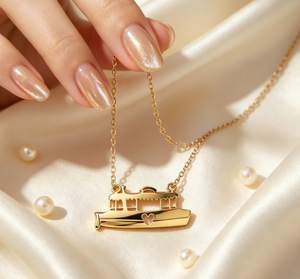 Collar Personalizado con Dibujo Animado de Barco <span class=keywords><strong>Crucero</strong></span> para Mujeres y Niñas, Cadena de Acero Inoxidable Chapada en Oro, Joyería de Moda, Colgante de Dibujos Animados - Product Image 3