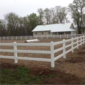 Gia súc ngựa trang trại PVC Vinyl trắng 3 đường sắt UV kháng cưỡi ngựa lĩnh vực hàng rào với hàng rào bài viết và đường ray - Product Image 4