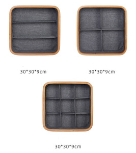 3 Divider Fabric <strong>Storage</strong> Box Square Underwear Organizer for Socks <strong>Lingerie</strong> Handkerchiefs and Ties for Drawer Organizing - Product Image 6