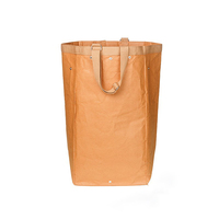 Panier de rangement multi-usages en papier kraft lavable, grand panier à linge, sac de recyclage pour vêtements, jouets, bouteilles, feuilles de jardin
