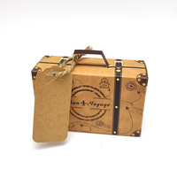 Boîte à bonbons de mariage, mini-valise avec étiquette en ficelle, boîte d'emballage pour pâtisserie, style européen simple