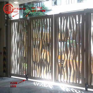 <span class=keywords><strong>Portail</strong></span> <span class=keywords><strong>coulissant</strong></span> automatique moderne en aluminium à <span class=keywords><strong>motif</strong></span> bambou pour allée – Conception de portails en aluminium - Product Image 5