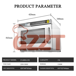 2100W Commercial Countop Microwave <b>Oven</b> 17 Liters Micro-wave <b>Ovens</b> Stainless Steel <b>Ovens</b> Wholesale Automatic Grill Microwave Ove - Product Image 4