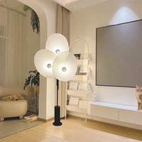 Lampe sur pied LED de style américain simple, luxe, tout en cuivre, 2700K, lumière blanche chaude douce, abat-jour rouge/bleu/beige, lampe de salon, lampe de canapé