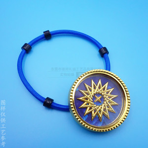Élastique à cheveux en alliage avec logo en résine époxy, rond, nickel brillant, accessoire décontracté pour cheveux, collection Printemps 2024 - Product Image 4