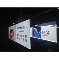 Centre commercial plafond suspendu double face publicité guidage panneau acrylique LED boîte à lumière