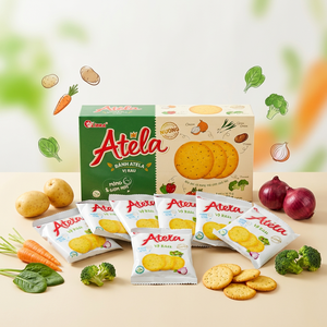 Atela Crackers aux légumes 342g, croustillants, cuits, fins, salés, faibles en glucides et en matières grasses, en boîte, ODM OEM, vente en gros, directement de l'usine du Vietnam, livraison gratuite - Product Image 2