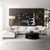 ATUNUS Modernes Minimalistisches Wohnmöbel Modulares Sektionales Cloud-Sofa-Set Chenille-Stoff Daunenfüllung Sofa Wohnzimmermöbel