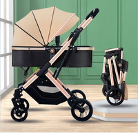 Poussette à pousser bidirectionnelle 0-3 ans Poussette bébé de haute qualité Poussette pratique légère avec auvent multifonction