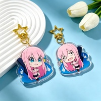 Porte-clés en acrylique personnalisé Anime, directement de l'usine, pendentif transparent imprimé dessin animé, plusieurs styles de chaînes métalliques, vente en gros