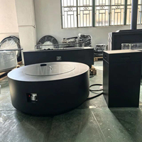 MEISU.CH Brasero d'extérieur autoportant avec fonction barbecue pour patio, jardin, camping, finition peinture, couvercle résistant aux intempéries