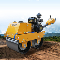 Compacteur vibrant à double tambour entièrement hydraulique avec capacité de 0,55 tonne, courte rayon de braquage, pompe, moteur et roulement pour la construction