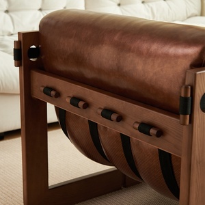 Canapés de luxe rétro bois cuir nordique <span class=keywords><strong>fauteuil</strong></span> chaise canapé mi-siècle moderne sectionnel maison ensemble salon meubles canapés - Product Image 6