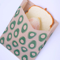 Sac en papier alimentaire d'emballage gaufré pour sandwich gaufré à la cire artisanale blanche brune ouverte double face personnalisée pour hamburger à frites