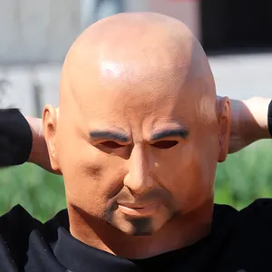 Tête chauve réaliste homme masque masques en latex visage humain Halloween caoutchouc mascarade masque complet pour adulte
