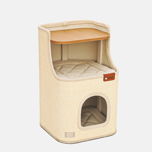 Cama Moderna para Gatos Tipo Barril, Nido para Dormir <span class=keywords><strong>Garfield</strong></span>, Poste Rascador, Ahorro de Espacio, Sisal/Poliéster para Apartamentos Pequeños, Embalaje en Cartón - Product Image 1