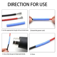 1,7: 1 tubo termorretráctil de silicona suave azul 0,8 ~ 20mm funda de Cable Flexible aislado de alta temperatura Protector de envoltura de alambre DIY