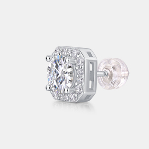<strong>Fine</strong> 1ct*2 Round Moissanite <strong>Earrings</strong> Hypoallergenic S925 Silver VVS1 Clarity Moissanite <strong>Earrings</strong> Women Stud <strong>Earrings</strong> - Product Image 3