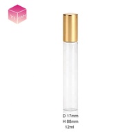 LANJING Petit flacon de parfum à bille roulante pour huile essentielle de laboratoire sur bouteilles en verre dépoli avec couvercle en or