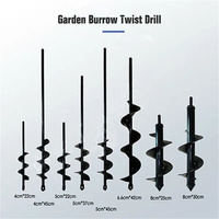 8 tailles de tarière à spirale pour jardin, outil de forage pour le sol, perceuse à terre pour la plantation de graines et les jardinières