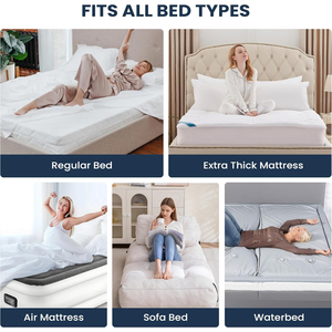Surmatelas <span class=keywords><strong>moelleux</strong></span> extra épais en coton, matelassé, avec poches profondes, alternative au duvet, type Pillow Top - Product Image 6