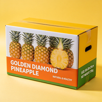 Luxe verpakking van gouden diamant-ananas, waterdicht, hoge sterkte golfkarton, fruitverzenddoos