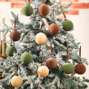 Nueva BOLA DE Navidad de terciopelo de 8cm adornos flocados en caja decoraciones para árboles de Navidad decoración de Navidad - Product Image 5