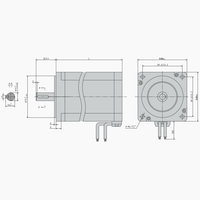 Moteur CC sans balais PrimoPal BLDC 500W 600W à couple élevé, carré 86mm, 36V 48V pour tour