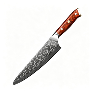 Ensemble de 11 couteaux de cuisine à motif Damas, manche en bois massif, couverts professionnels, coffret cadeau pour chef, hôtel, restauration - Product Image 3