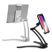Support pliable pour téléphone et tablette, avec bras réglable et pince de fixation pour table de chevet, idéal pour la lecture d'ebooks, la visualisation de films, le bureau et les études