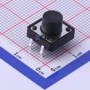 TS-1003-BR08516 Tactile Switch Through hole-4P,12x12mm Switch Single Pole Single Throw Round Button 1.6N Through Hole - Product Image 1