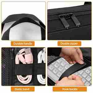 Waterproof Anti-Vibration <b>Cushion</b> Keyboard Case with Pockets - Product Image 4