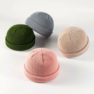 Warm Women's Winter Fashion Hip-Hop Knitted Beanie <b>Hat</b> Solid Color Docker <b>Hat</b> - Product Image 3