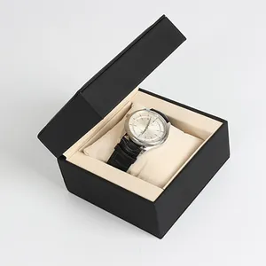 우수한 품질 시계 상자 클래식 모양 블랙 박스 시계 선물 휴대용 남자 시계 상자 럭셔리 베개
