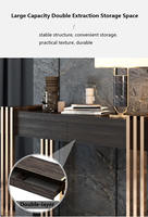 Table console en bois d'angle de salon d'angle avec miroir de luxe en métal design pour hall d'hôtel en acier inoxydable