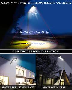 Vente en gros de lampadaires solaires LED intégrés avec radar et contrôle de la lumière, étanches IP65, 200W 300W, pour extérieur, en ABS - Product Image 6