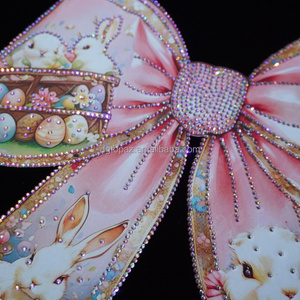 กระดาษไวนิลและคริสตัลรูปโบว์หลากสีแบบติดด้วยพลอยเทียมดีไซน์คริสตัล AB สำหรับกระเป๋าเสื้อผ้า - Product Image 2