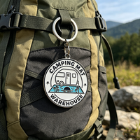 Porte-clés personnalisé en émail souple pour camping-car, médaille en alliage de zinc, porte-clés artisanal, conception gratuite, souvenir en métal pour les voyages