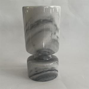 Vaso <span class=keywords><strong>in</strong></span> Marmo Grigio <span class=keywords><strong>Naturale</strong></span>, Lussuoso Vaso <span class=keywords><strong>in</strong></span> <span class=keywords><strong>Pietra</strong></span> per Fiori, Decorazione per la Casa, Vaso Artigianale <span class=keywords><strong>in</strong></span> Marmo - Product Image 2