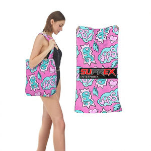 Custom 2 in 1 <b>Beach</b> <b>Towel</b> Shoulder Bag Microfiber Quick Dry Absorbent <b>Towel</b> Digital Print Travel <b>Beach</b> Use - Product Image 2