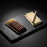 Biscuits en bâtonnets longs sucrés et enrobés OEM, saveur chocolat, en sachet individuel, biscuits à doigts, snacks