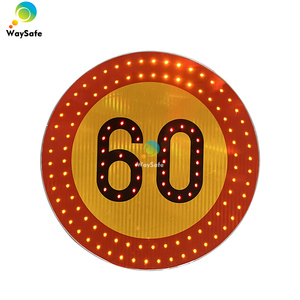 Panneaux de signalisation routière pour piétons à <span class=keywords><strong>vitesse</strong></span> lente, à LED solaires clignotantes, en aluminium, haute luminosité, IP68, avec fixation par pince, taille standard, OEM - Product Image 4
