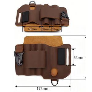 EDC Outdoor Tactical Tool Pouch Genuine Leather Survival Waist Bag Multi-Function Utility Pack for Hiking Camping Everyday Carry - Product Image 2
