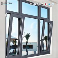 Hurrikan-Sichere Aufprallschutzfenster Energiesparendes Low-E-Glas Thermisch Getrenntes Dreh-Kipp-Aluminiumfenster und -Türen für Häuser