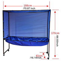 Filet de récupération de balles de ping-pong professionnel portable en acier, support mobile pour la collecte des balles de tennis de table 1,8 m x 1,7 m DZH